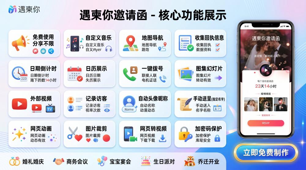 电子喜帖收费太贵？免费请柬模板随心用